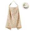 Beige reine Baumwoll-Still-Oberteil mit dezenter Muster und einer silbernen Halskette.