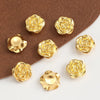12mm Gold Rose Flower Resin Flat Back Beads for Jewelry Making (30-Pack)