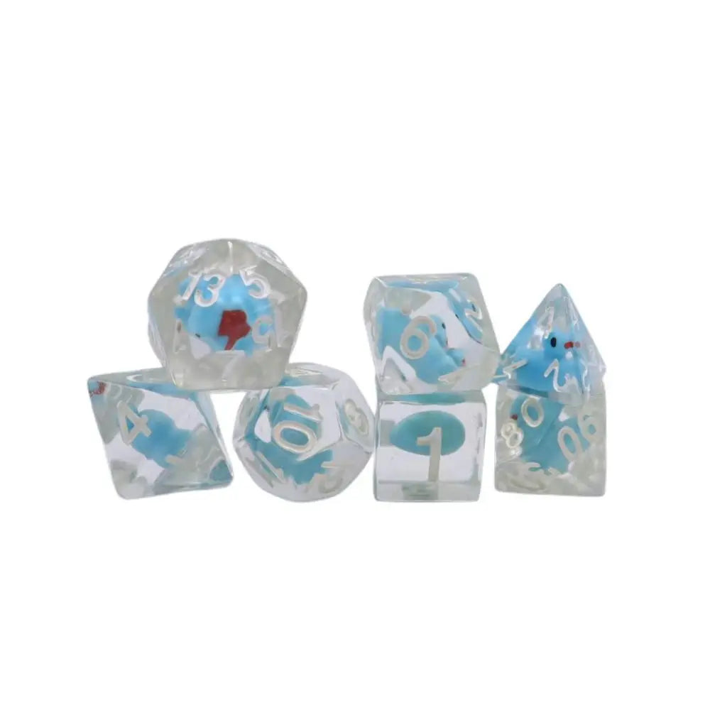 Acrylic Polyhedral Dice Set with Animal Duck Fillers