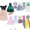 Fashion Doll Outfit Set – Wave Point Dress & Denim Grid Skirt for 11.5–12 Inch Dolls