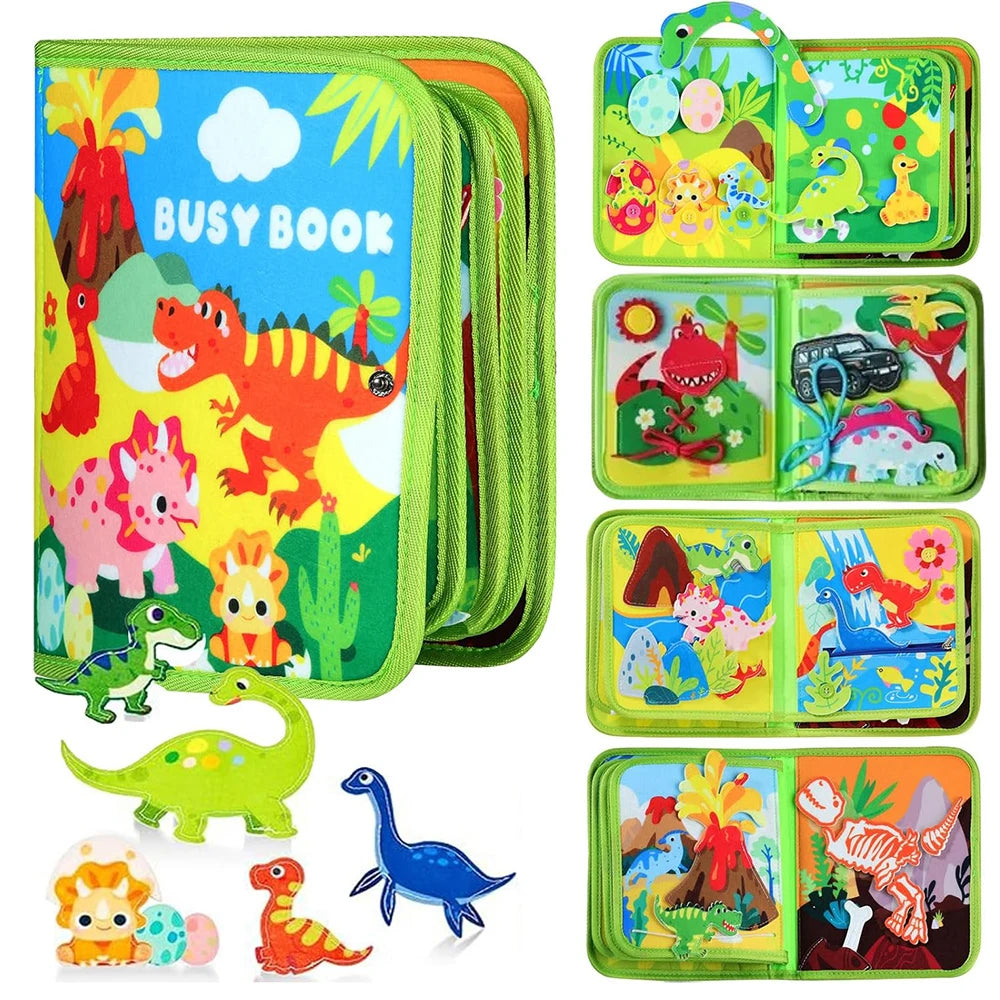 Felt Busy Book for Toddlers – Montessori Sensory Learning & Life Skills Activity Board