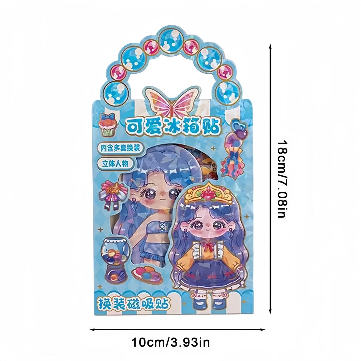 3D Magnetic Dress-Up Doll Set with Stand & Mix-and-Match Outfits