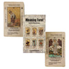 A set of tarot cards featuring the Strength and Temperance cards from an antiqued deck.