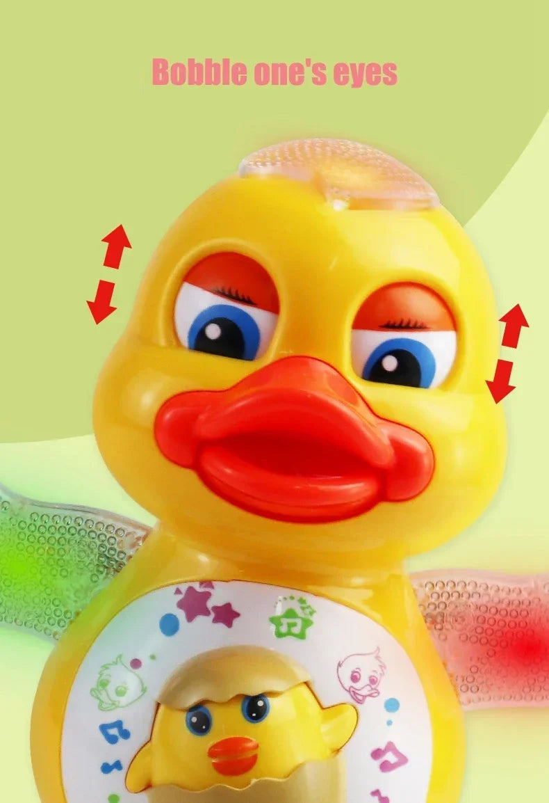 Electric Dancing Duck Toy with Music and Light-Up Eyes