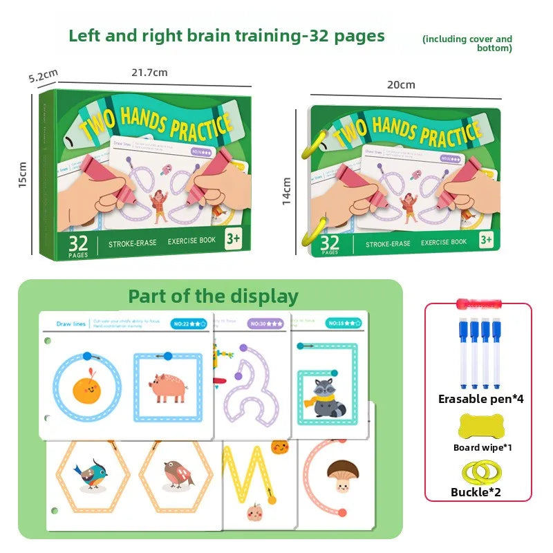 Reusable Magic Tracing Workbook with Pen & Eraser
