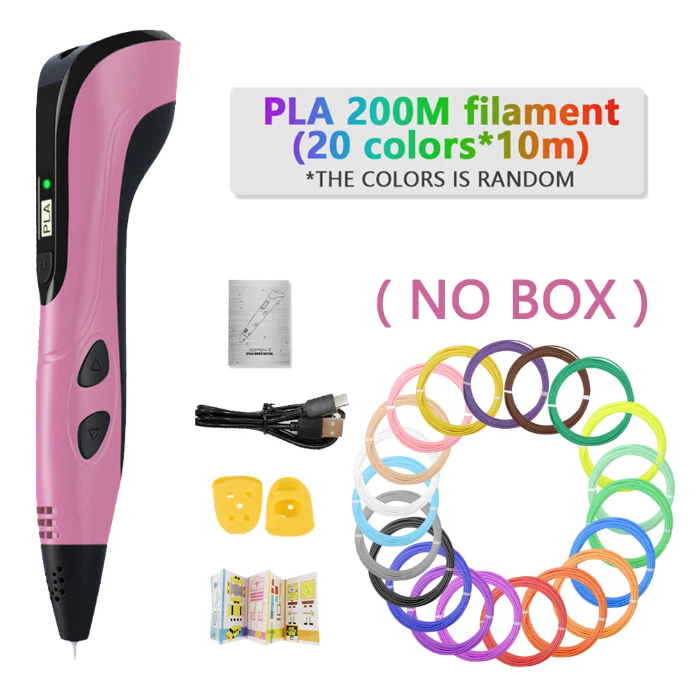 3D Printing Pen with LCD Display and PLA Filament for Kids