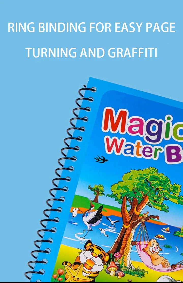 Magic Water Drawing Book for Kids - Reusable Coloring Fun