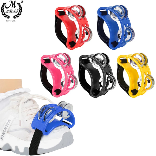 Foot Tambourine with Jingle Bells – Rainbow Percussion Instrument