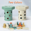Two colored Montessori screwdriver board toys for toddlers featuring various shapes and tools.