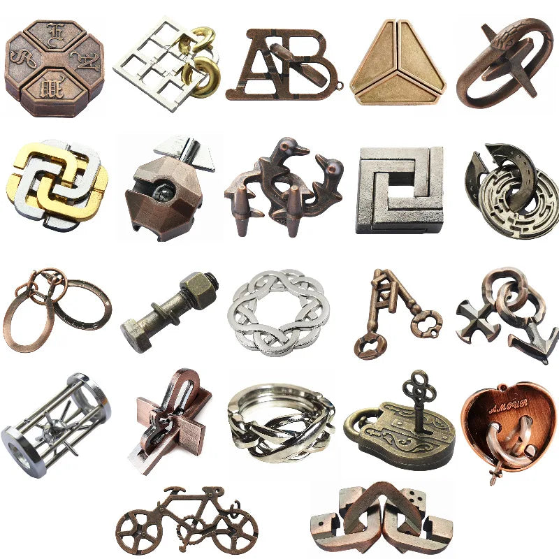 Brain Teaser Metal Puzzle Set for Adults and Teens