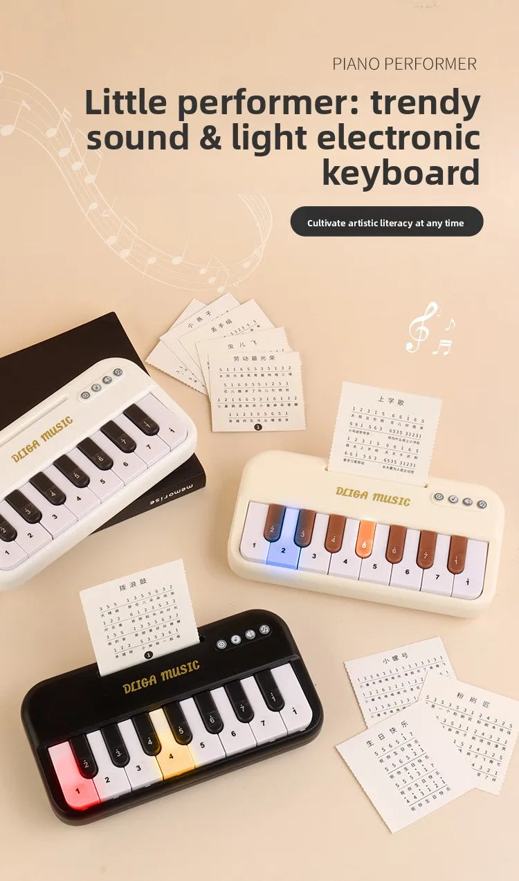 Mini Electronic Keyboard Piano with Light Effects for Kids