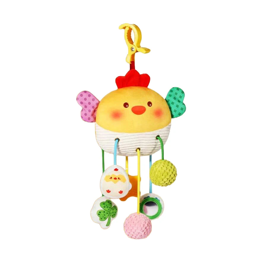 Baby Crib Hanging Rattle Teether Toy with Music & Chewable Charm