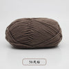 A ball of brown pre-dyed milk cotton yarn, 5-ply blended yarn for knitting and crochet.