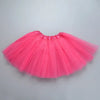 A bright pink three-layer tutu skirt for girls displayed flat.