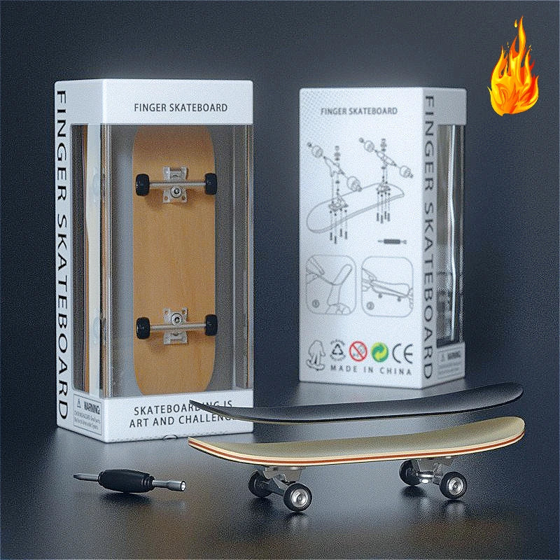 Mini Finger Skateboard with Art Patterns