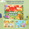 A colorful Montessori busy book for toddlers featuring various learning activities and pages.