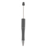 A black beadable ballpoint pen with a silver tip and a black cap.