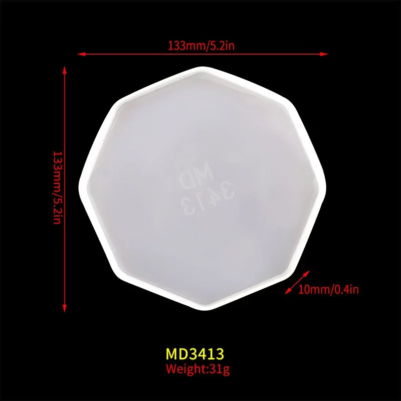 Flower-Shaped Silicone Coaster Mold for Epoxy Resin DIY