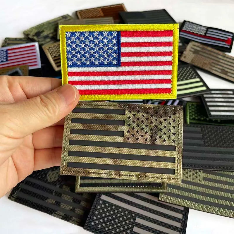 Reflective American Flag Tactical Patch with Glow-in-the-Dark Detail