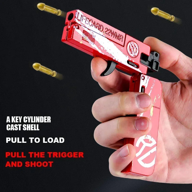 Metal Folding Gun Toy Pistol with Soft Bullets