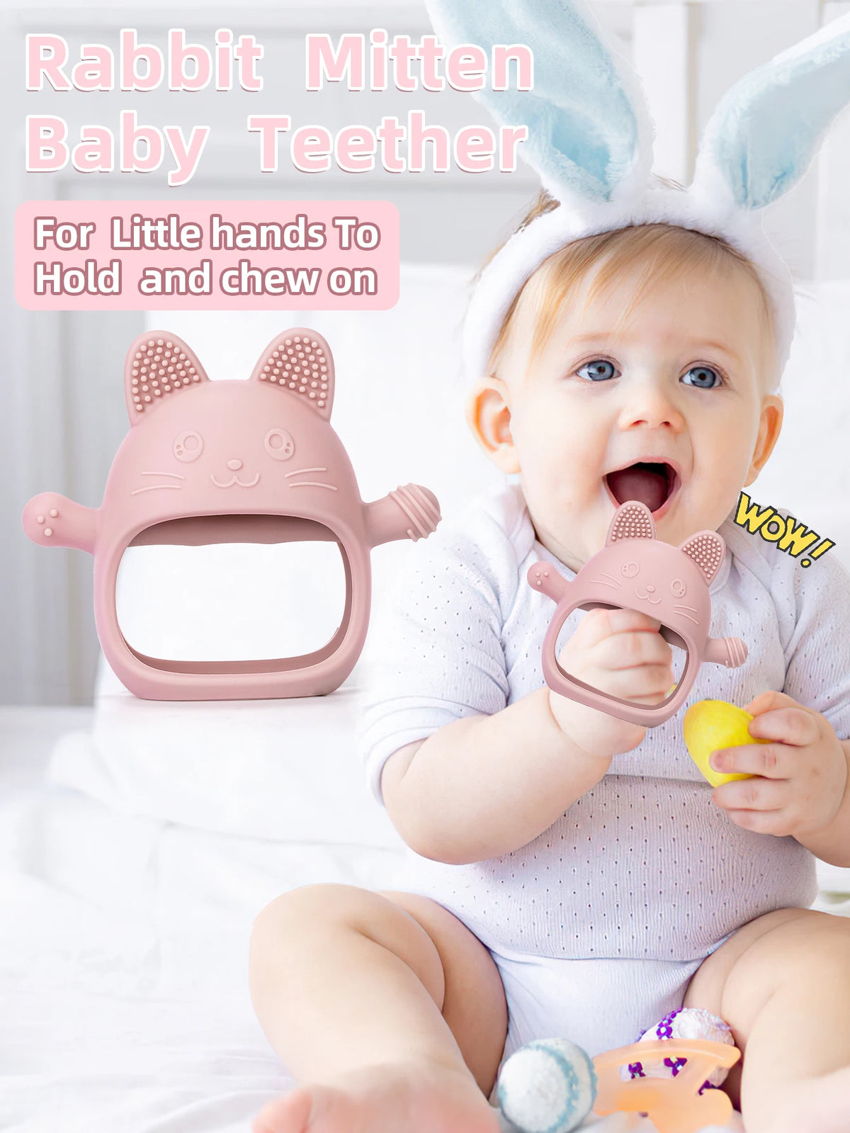Chick-Shaped Silicone Teether Gloves for Babies