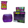 A purple glitter ice cube sensory fidget toy labeled Nee Doh Nice Cube.