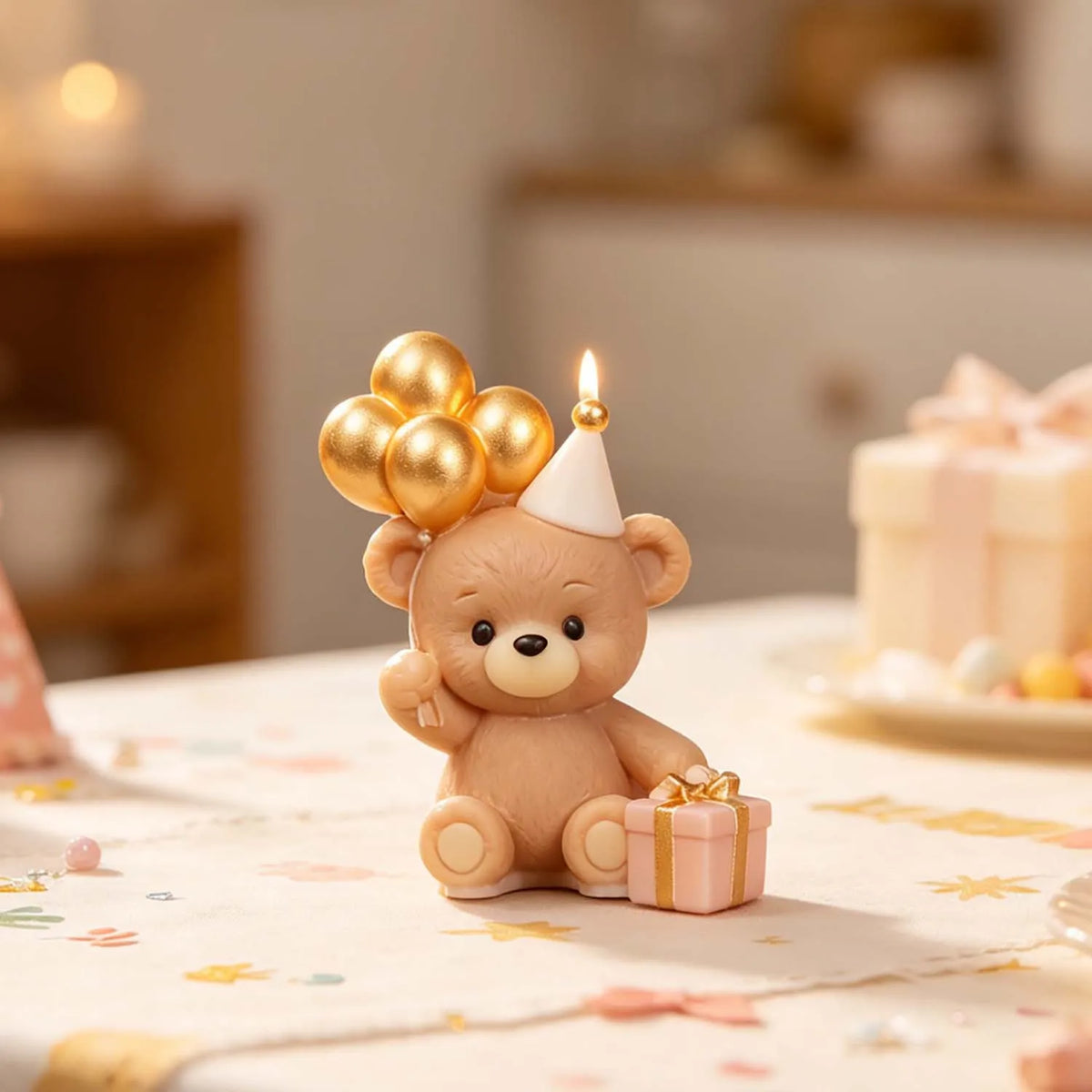 Heart-Shaped Balloon Bear Silicone Mold for Candles & Resin Crafts