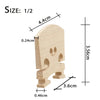 A light wood maple violin bridge cut to size 1/2 with various dimensions marked.