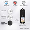 A black leather keychain featuring a custom photo, with features including waterproof protection and SGS certification.