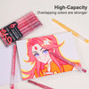 A set of six vibrant acrylic gel pens in various colors is displayed next to a piece of paper.