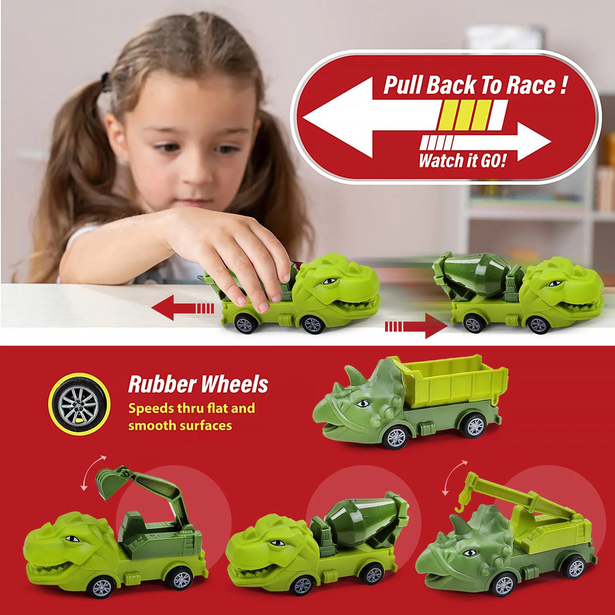 Dino Race Track Toy with Electric Climbing Car