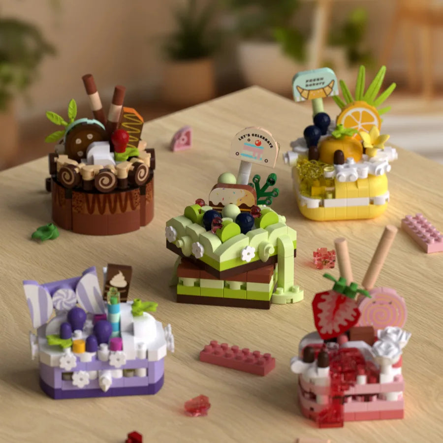 Cake-Shaped Building Block Set for Creative Home Décor