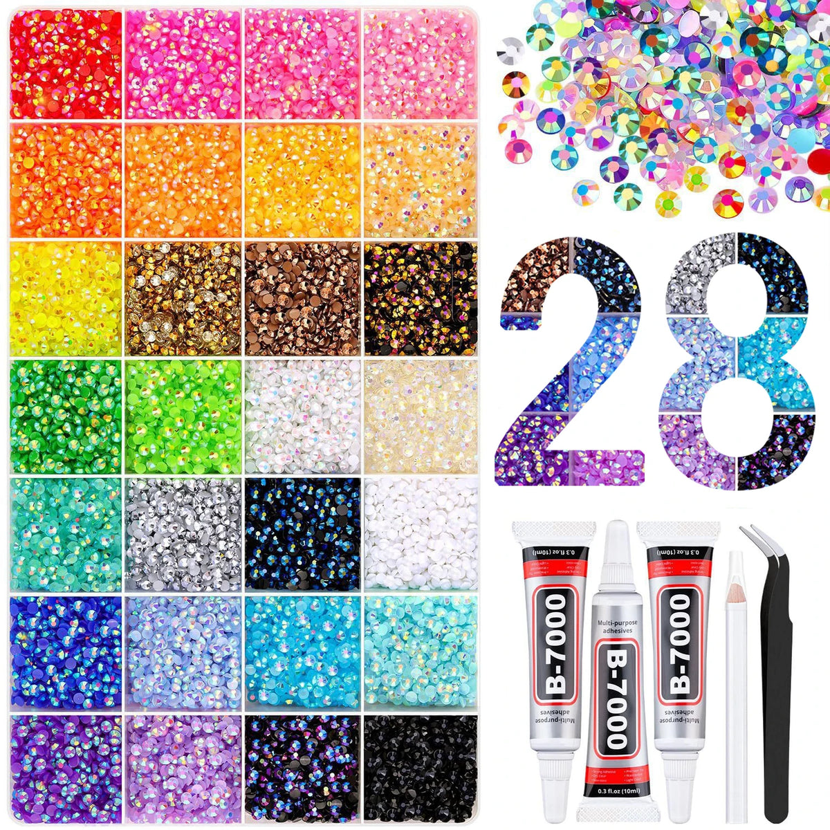 A collection of colorful resin jelly rhinestones and craft gems in various shades and sizes.