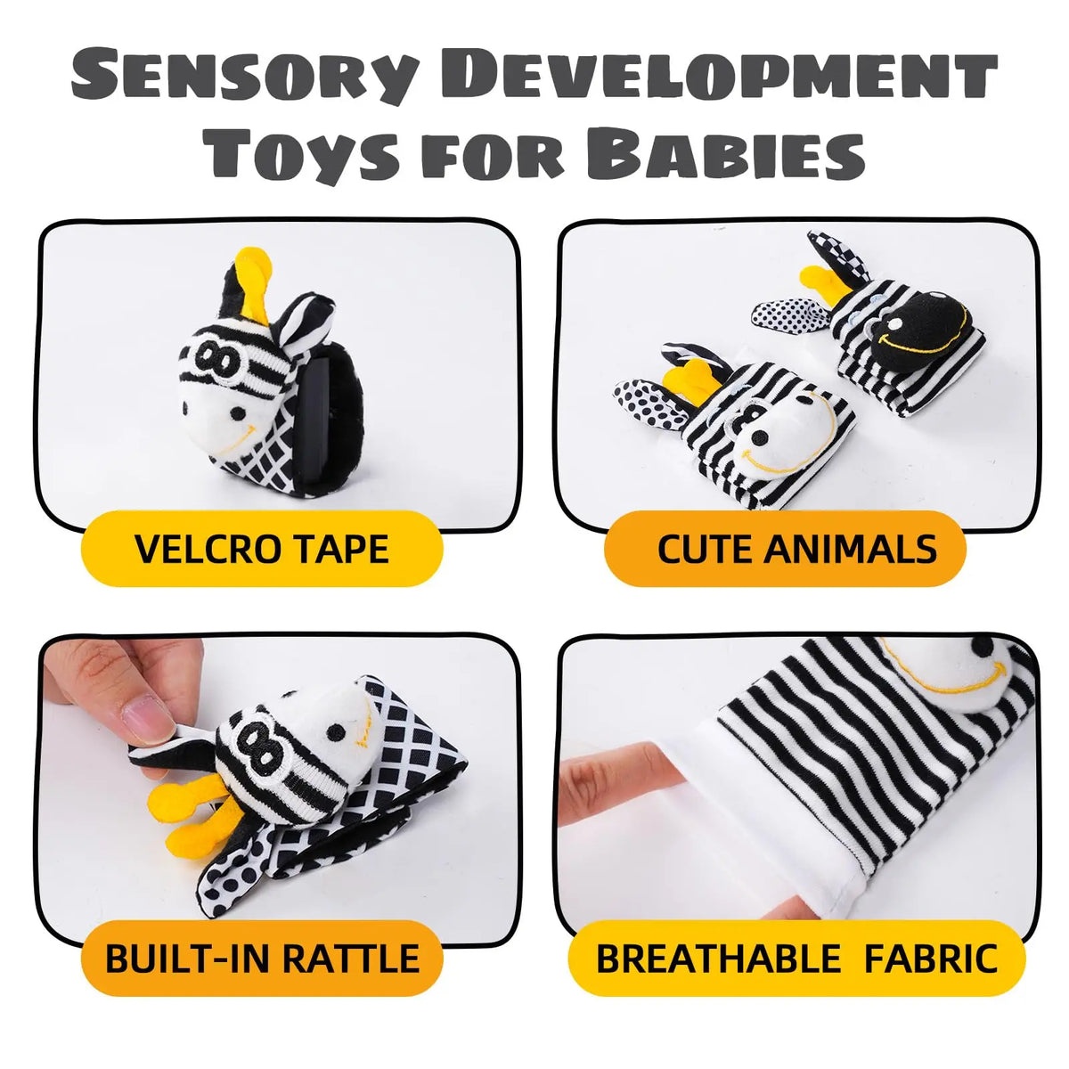 Baby Wrist Rattles and Foot Finder Socks Set