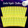 A set of solid light yellow LED foam glow sticks arranged in a fan shape.