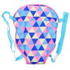 Pink and blue geometric mini backpack for 18-inch dolls