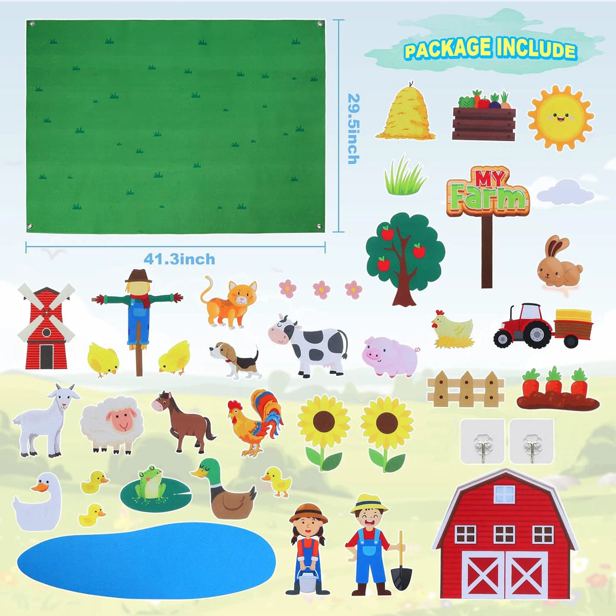 Farm Animals Felt Story Board Set for Early Learning