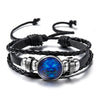 Zodiac Sign Luminous Leather Wrap Bracelet