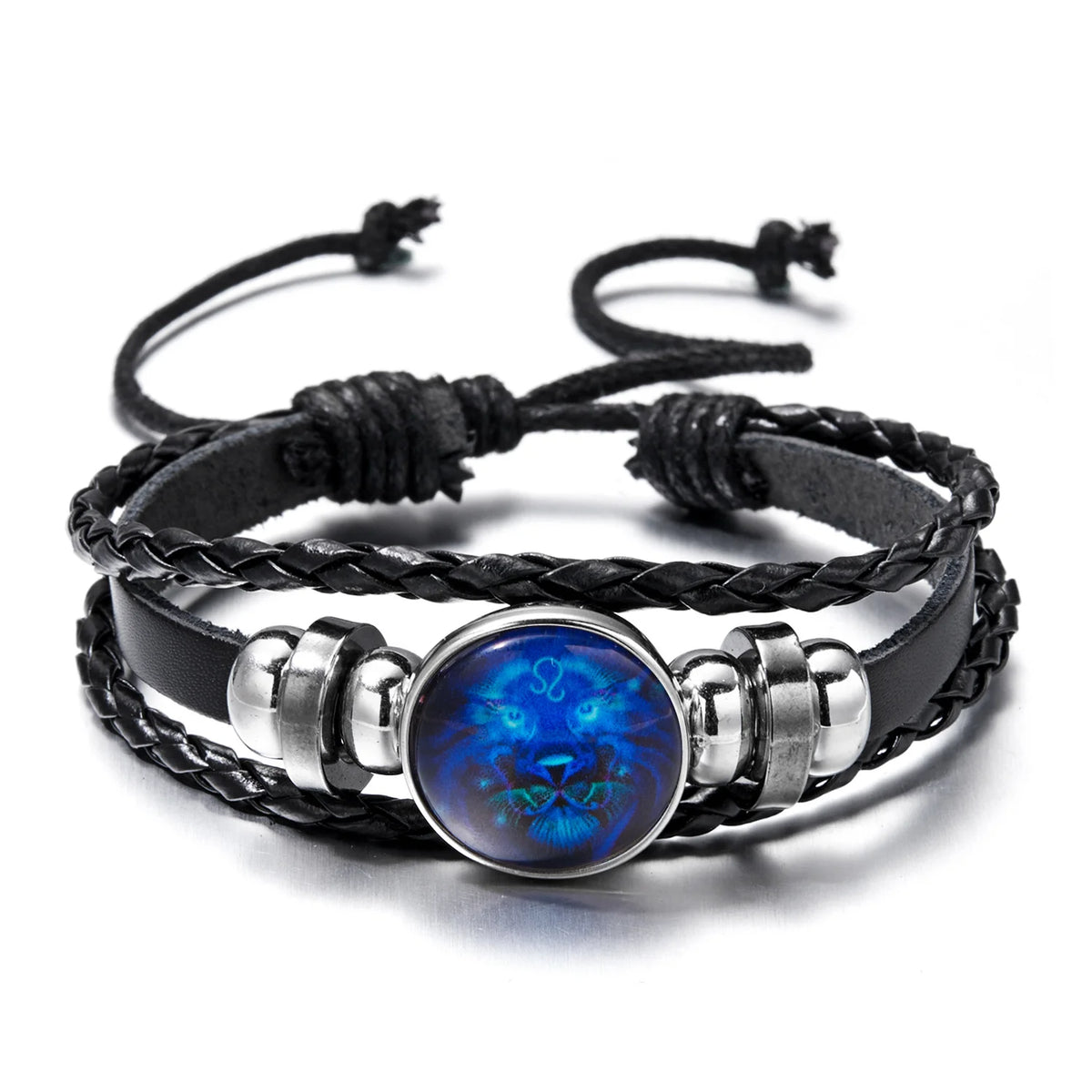 Zodiac Sign Luminous Leather Wrap Bracelet