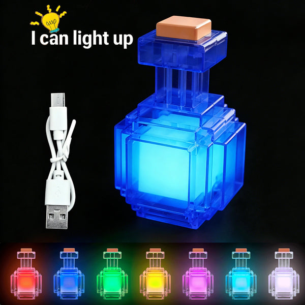 Blasse LED-Pixel-Winddekoration mit Batteriekabel und verschiedenen Lichterfarben.