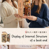 A DIY wooden book nook kit featuring a detailed Japanese alley miniature scene with internal structure and LED lights.