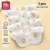 5-Pack Soft Cotton Muslin Bandana Bibs for Teething Babies