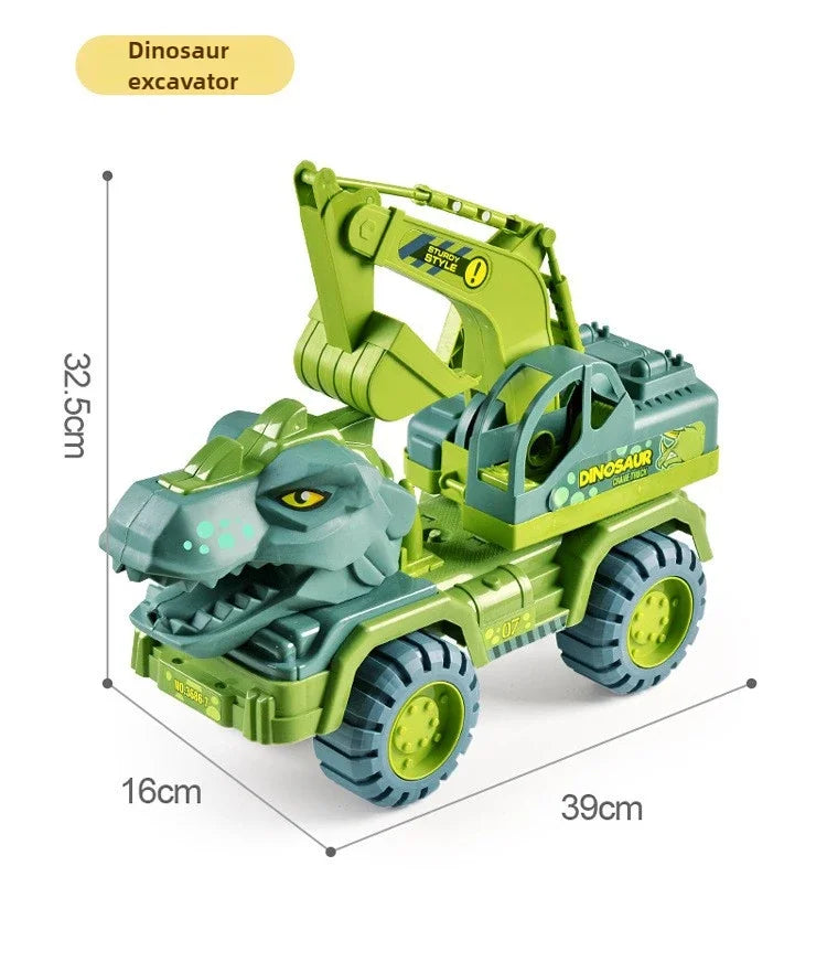 Dinosaur Transport Truck Carrier Playset with Tyrannosaurus Rex