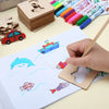 Montessori Wooden Drawing Stencils Set for Kids - 20pc Creative Painting Templates