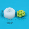 A white silicone mold shaped like a cactus or succulent is shown next to a green, textured silicone product.
