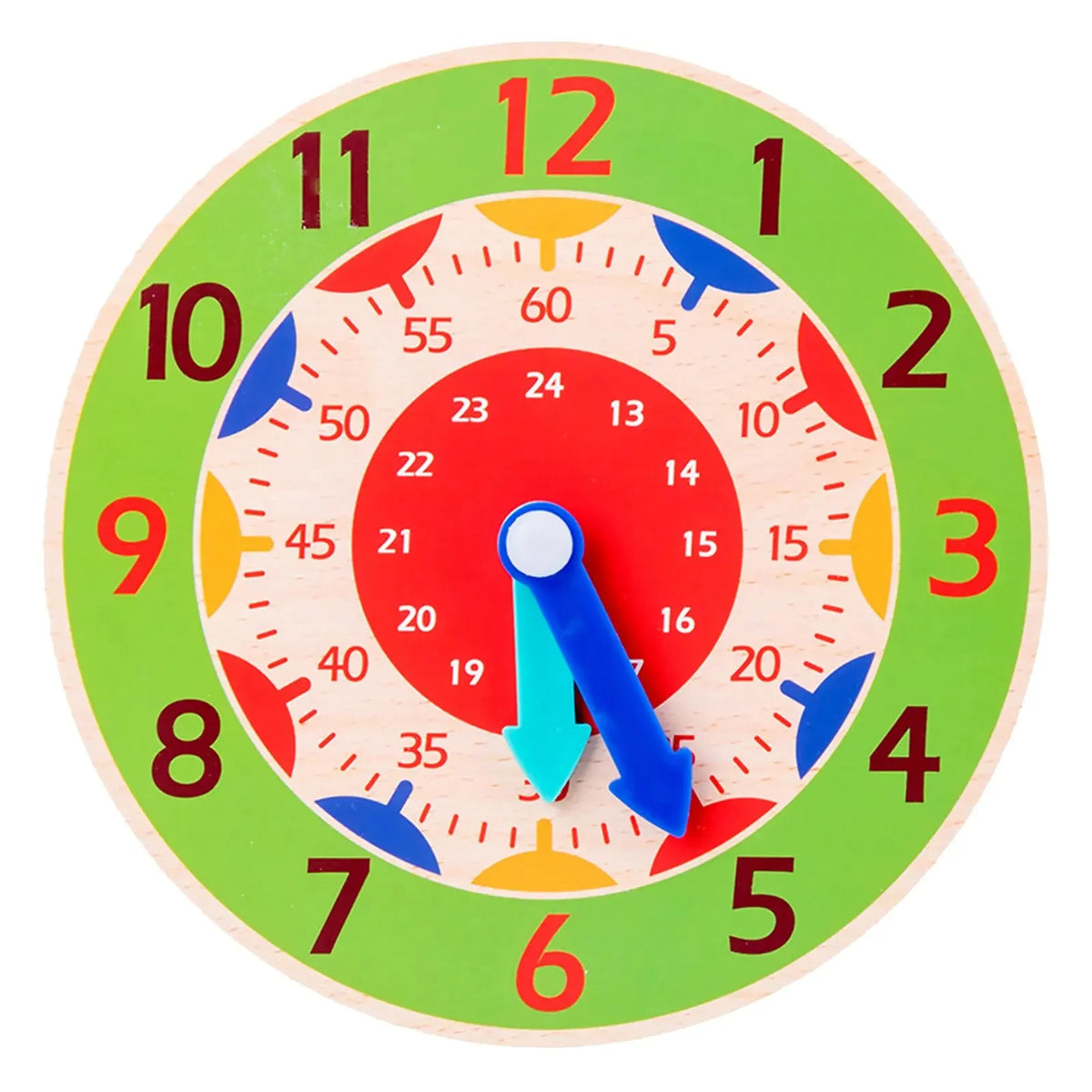 Wooden Montessori Clock Toy for Kids Learning Time