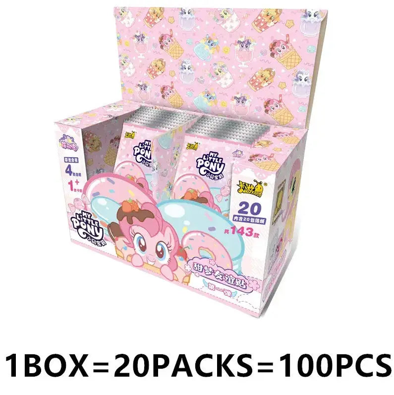 A box of My Little Pony Friendship Cards featuring various themed pouches and cards.