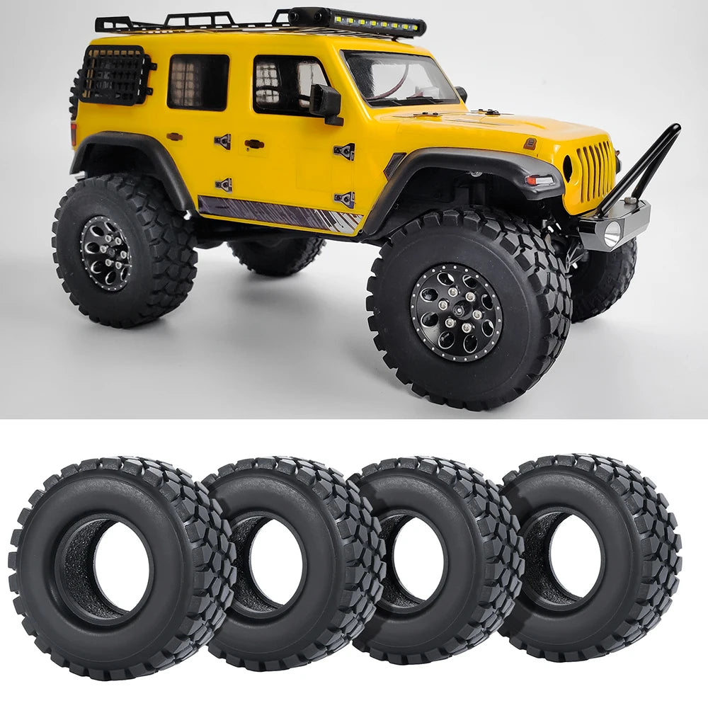 1.0" Mud Terrain Tires for 1/18 & 1/24 RC Crawlers (4-Pack)