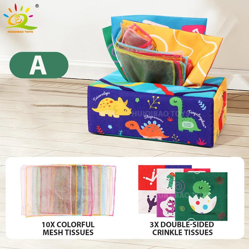 Soft Fabric Pull-and-Play Tissue Box Toy for Babies