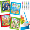 A set of Magic Water Books featuring invisible images that appear with a water pen and colorful pens.